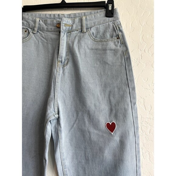 Palmer Heritage Distressed Hem High Rise Wide Leg Jeans Woman's Size 31 - Picture 4 of 16